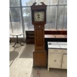 AN OAK LONG CASE CLOCK