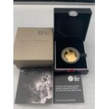A BOXED 2013 ROYAL MINT 60TH ANNIVERSARY OF THE QUEEN'S CORONATION GOLD PLATED SILVER PROOF 5