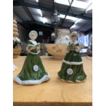 TWO ROYAL DOULTON TWELVE DAYS OF CHRISTMAS FIGURINES, ONE SIXTH DAY AND ONE NINTH DAY