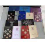 FIVE VARIOUS GB AND CHANNEL ISLANDS CUPRO NICKEL YEAR SETS IN PRESENTATION BOX WITH CERTIFICATES
