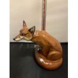 A RARE LARGE ROYAL DOULTON FIGURINE OF SITTING FOX HN2634 J.C