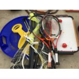 CHILDREN'S TENNIS SET AND FURTHER TOYS