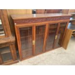 AN ORIENTAL STYLE FOUR DOOR BOOKCASE TOP, 62" WIDE