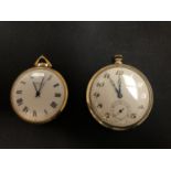 A ROLLED GOLD POCKET WATCH AND A ROLLED GOLD SEKONDA POCKET WATCH