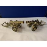 A LARGE PAIR OF BRASS CANNONS 6.5K EACH