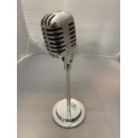 A CHROME OLD FASHIONED STYLE MICROPHONE