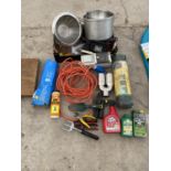 VARIOUS TOOLS AND GARDEN ITEMS - CARAVAN HOOK UP ETC