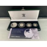 A BOXED 2012 ROYAL MINT BRITANNIA SILVER PROOF 4 COIN SET WITH CERTIFICATE