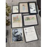 VARIOUS TAPESTRIES AND SILKS, 1940s ARP CERTIFICATE ETC