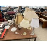 TWO CEILING LAMPS AND FIVE TABLE LAMPS
