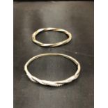 TWO SILVER TWISTED BANGLES