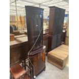 A MAHOGANY CORNER CABINET