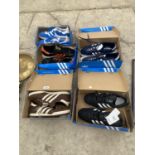 FIVE PAIRS OF ADIDAS TRAINING SHOES (4 X SIZE 10, 1 X SIZE 9)