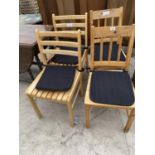 FOUR PINE DINING CHAIRS