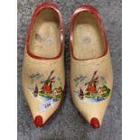 A PAIR OF LARGE WOODEN SOUVENIR CLOGS FROM HOLLAND