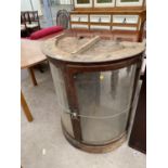 A VICTORIAN MAHOGANY GLASS BOWFRONTED CORNER DISPLAY CABINET