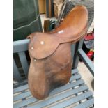 A LEATHER HORSE SADDLE