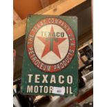 A VINTAGE STYLE TEXACO STAR MOTOR OIL GARAGE/MAN CAVE SIGN