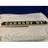 A HEAVY CAST IRON CARNABY STREET SIGN