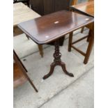 A VICTORIAN MAHOGANY TRIPOD TABLE ON BARLEYTWIST COLUMN