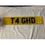 A V5 REGISTRATION AND NUMBER PLATE 'T4 GHD' (GOOD HAIR DAY?) . THE TRANSFER FEE HAS BEEN PAID