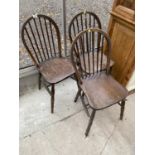 THREE MODERN WINDSOR KITCHEN CHAIRS