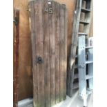 ONE WOODEN GATE WITH HINGED POST, WIDTH 66CM (EXCLUDING POST), HEIGHT 180CM