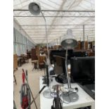 A LARGE SILVER ANGLEPOISE LAMP BELIEVED IN WORKING ORDER - NO WARRANTY