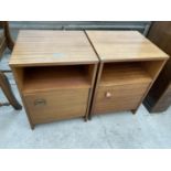 A PAIR OF TEAK AVALON BEDSIDE LOCKERS