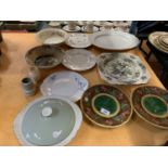 A SELECTION OF CERAMIC WARE PLATES ETC