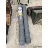 TWO ROLLS OF WIRE MESH, ONE 25 METRES