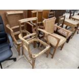 FOUR VARIOUS ELBOW CHAIRS (STRIPPED OF ALL UPHOLSTERY)