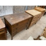 TWO OAK CHESTS OF DRAWER