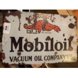 A VINTAGE STYLE MOBILOIL GARGOYLE VACUUM OIL RUST GARAGE/MAN CAVE METAL SIGN