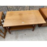 A TEAK LEGATE DROP-LEAF COFFEE TABLE WITH UNDERSHELF