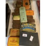A GROUP OF COLLECTABLE TINS TO INCLUDE ALLENBURYS PASTILLES, WILLS GOLDEN BAR, IZALMINT ETC