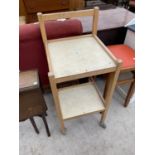 A PAINTED POT CUPBOARD, TROLLEY, STOOL AND DINING CHAIR