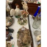 FOUR LARGE CERAMIC ORNAMENTS TO INCLUDE A LARGE LILLIPUT LANE