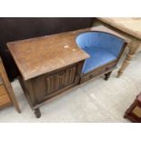 AN OAK OLD CHARM TELEPHONE TABLE/SEAT