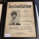 A FRAMED MARIE LLOYD ' I'M A GOOD GIRL NOW' POSTER