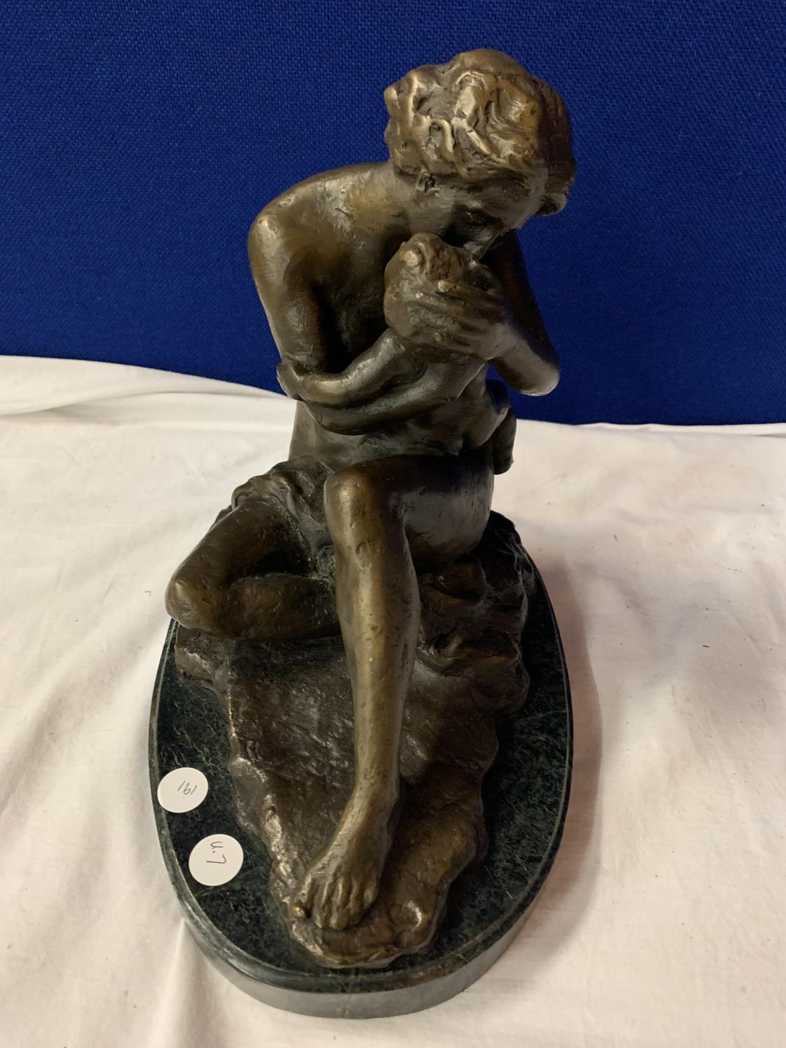 A BRONZE FIGURINE OF A MOTHER AND CHILD SIGNED RUBIN - Image 2 of 4