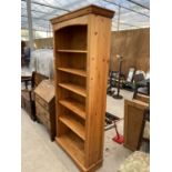 A PINE SIX TIER BOOKCASE, WIDTH 88CM, HEIGHT 93CM, DEPTH 32CM