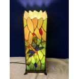 A LARGE TABLE LAMP IN THE ART DECO STYLE WITH DRAGONFLY DECORATION