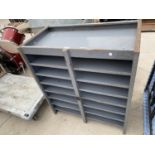 A LARGE METAL WORKSHOP RACKING STORAGE UNIT