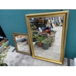 TWO GILT FRAMED MIRRORS