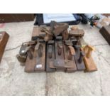 A LARGE QUANTITY OF VINTAGE WOODEN PLANES