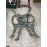 A PAIR OF VINTAGE CAST IRON BENCH ENDS