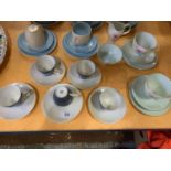 AN ASSORTMENT OF CERAMIC WARE IN VARYING SHADES OF BLUE TO INCLUDE BRANKSOME CHINA