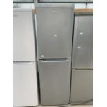 A SILVER BEKO A CLASS UPRIGHT FRIDGE FREEZER BELIEVED TO BE IN WORKING ORDER - NO WARRANTY