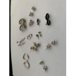 TWELVE PAIRS OF SILVER EARRINGS